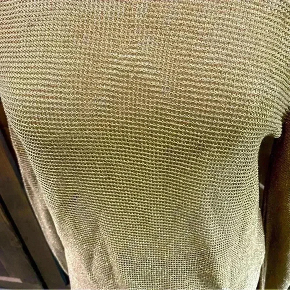 Ralph Lauren Purple Label HTF Gold Shimmering Crocheted Designer Sweater Size M - Picture 2 of 6